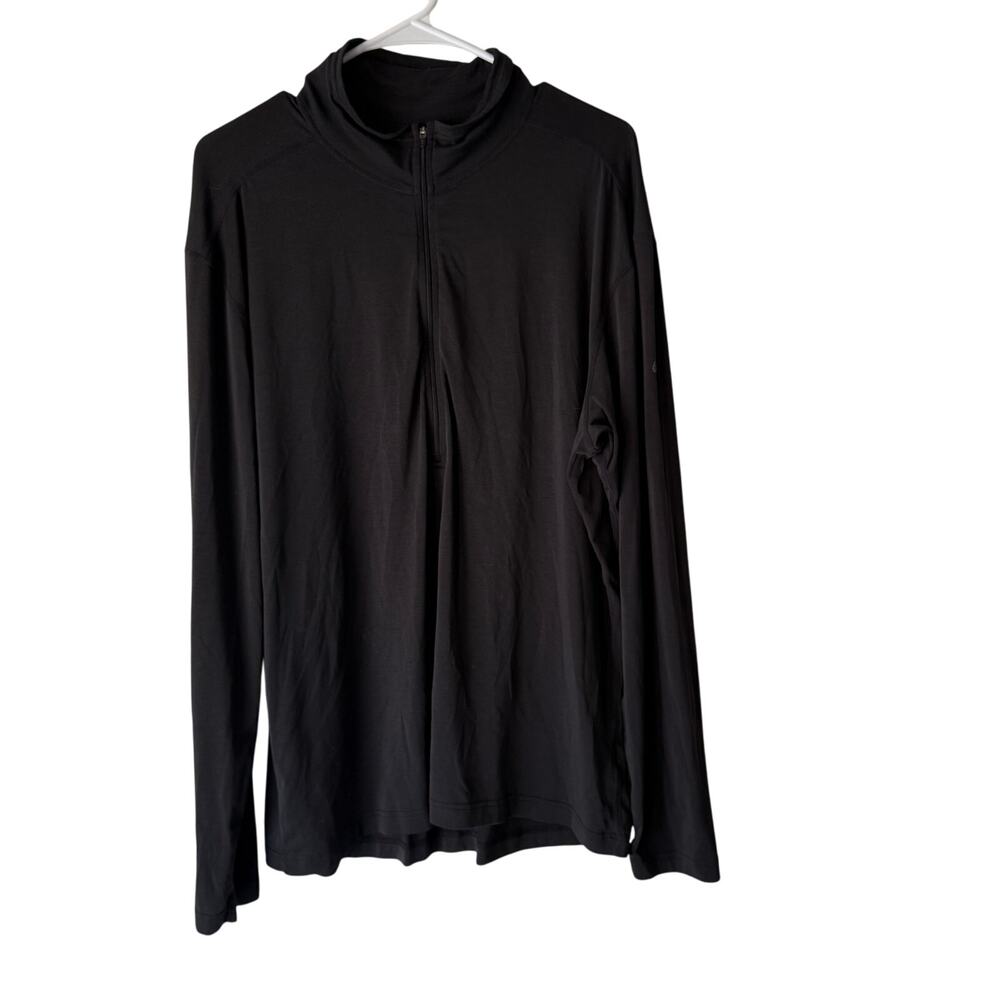 REI Men's Size XL Black Long Sleeve Base Layer Outdoor Half Zip Pullover Sweater